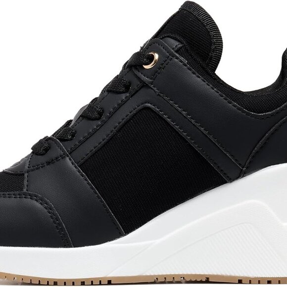 Wedge Sneakers Women Canvas NonSlip Rubber Sole High Heels Casual Shoes - Picture 2 of 8